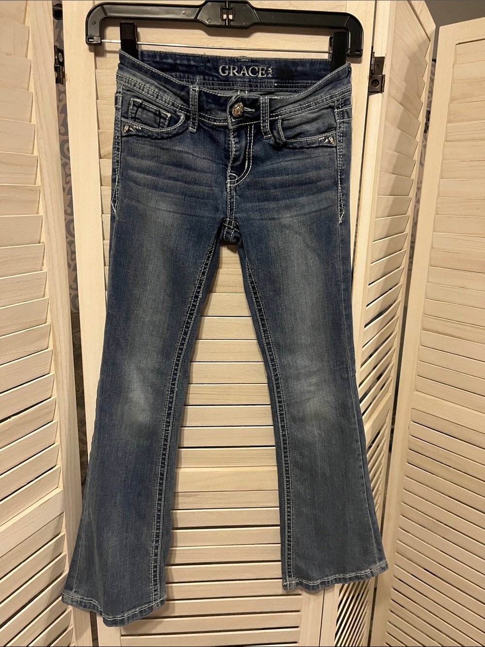 Grace in LA Little Girls size 8 Faded Blue Bootcut Jeans